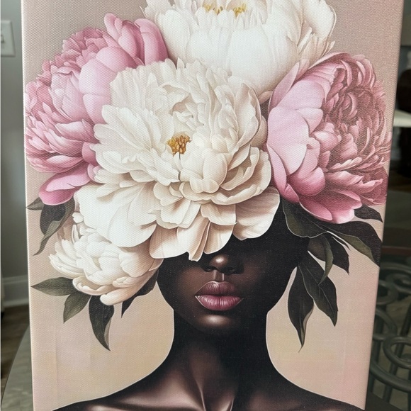 Floral Art Canvas with Pink and White Peonies Printed Canvas 12x18 - Picture 1 of 5